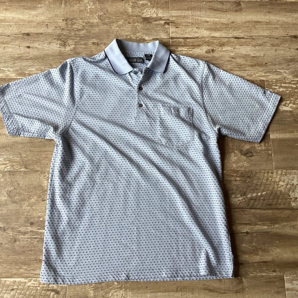 VTG PENGUIN GRAND SLAM Knit Polo Blue 90s Penguin Golfer Print Men’s Large